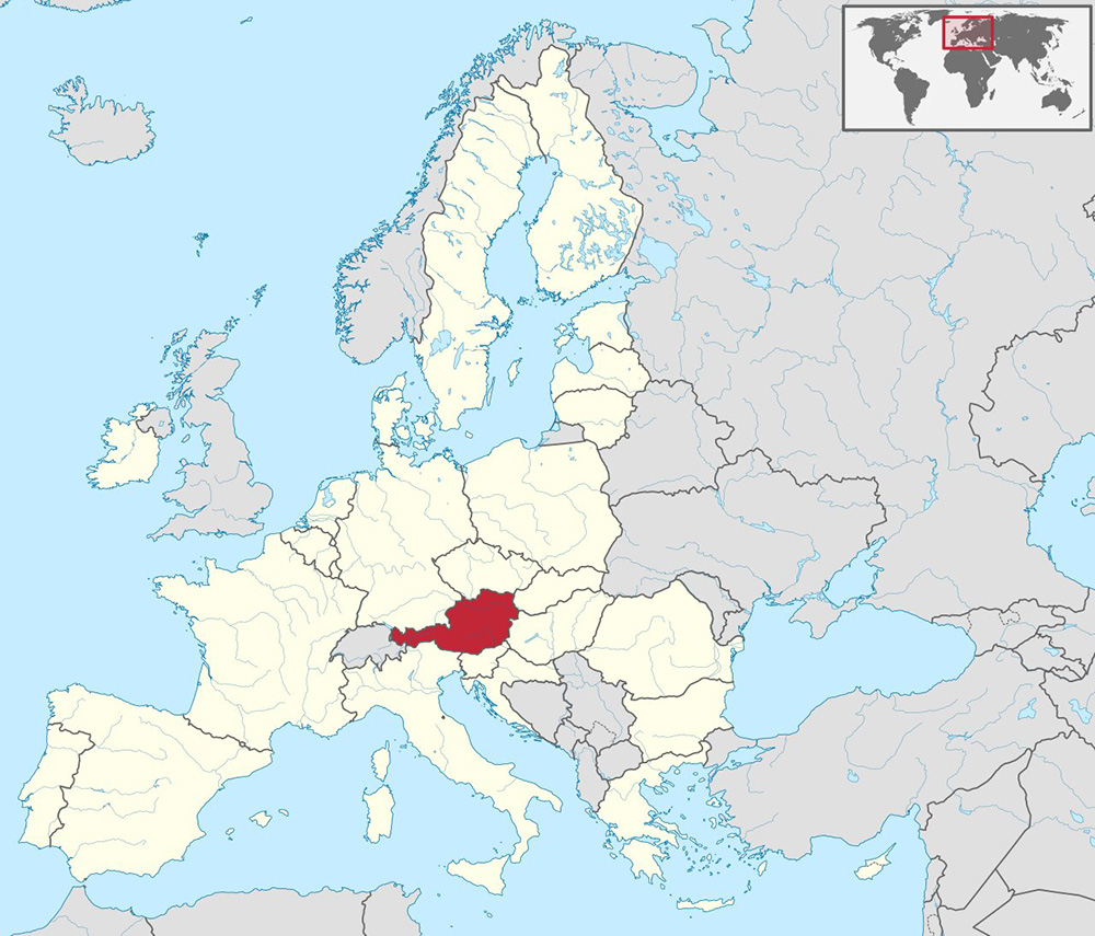 Mappa Austria Europa