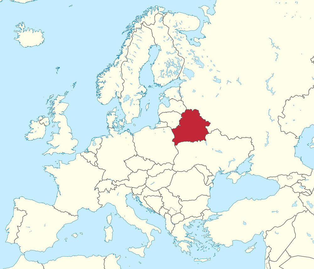 Mappa Bielorussia Europa