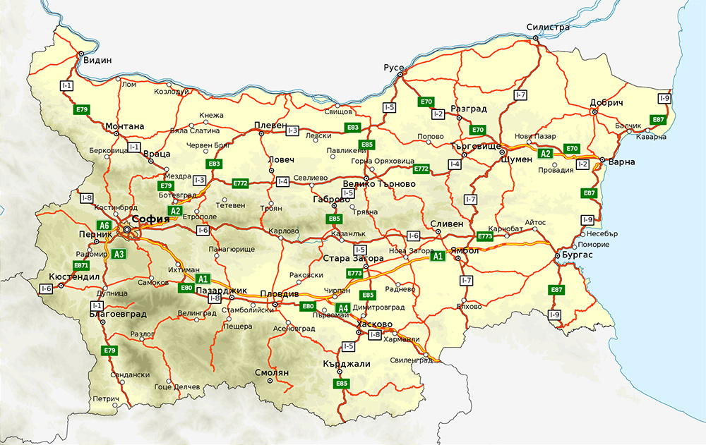 Mappa Strade Bulgaria