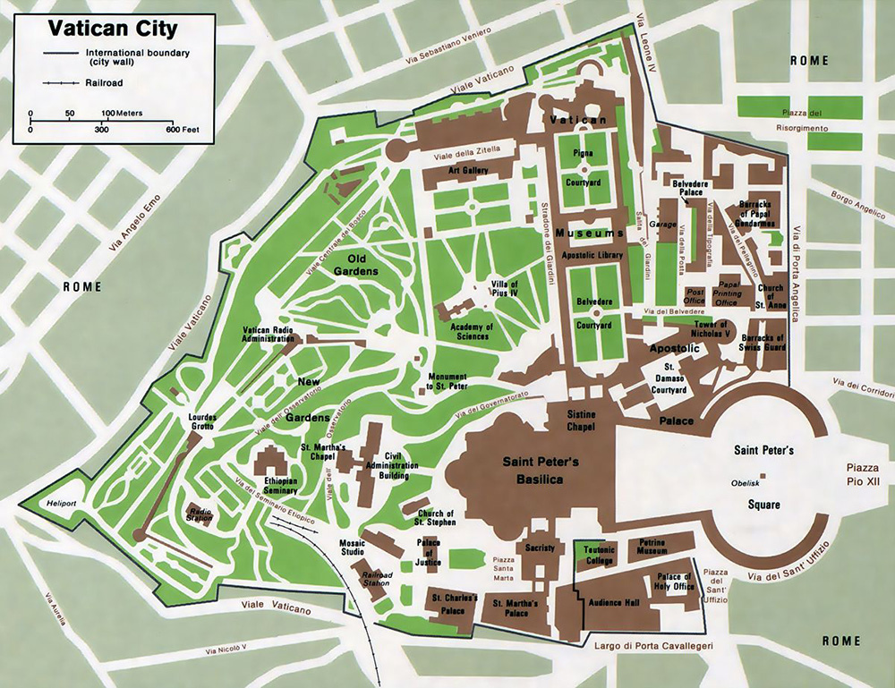 Mappa dettagliata Città del Vaticano