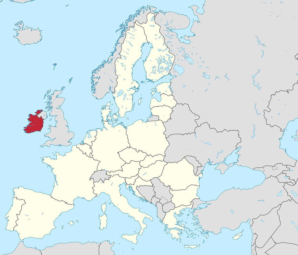 Mappa Irlanda Europa