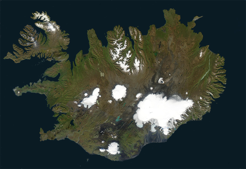Mappa vista satellitare Islanda