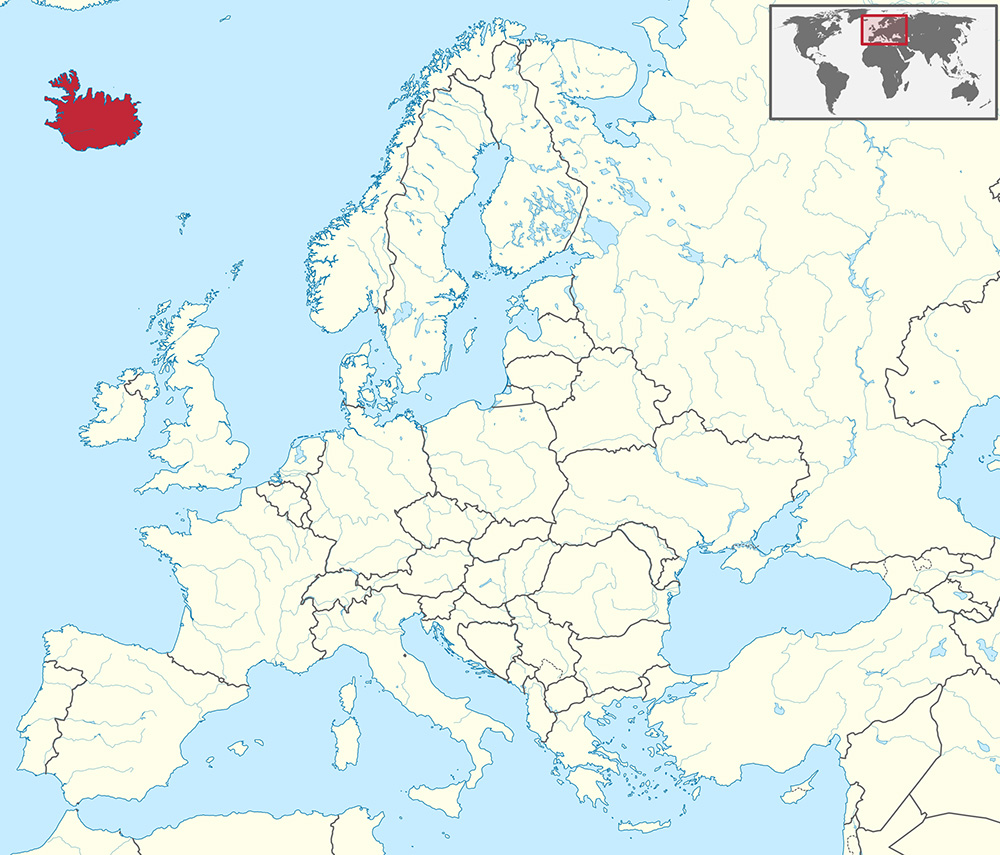 Mappa Islanda Europa