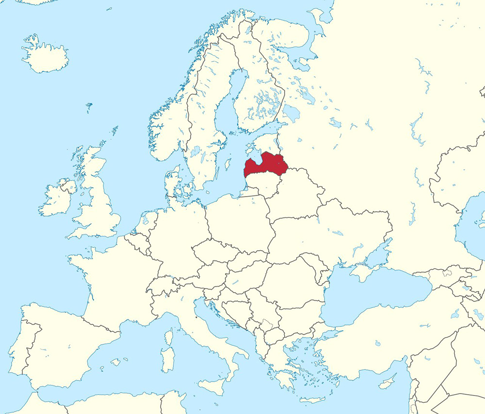Mappa Lettonia Europa