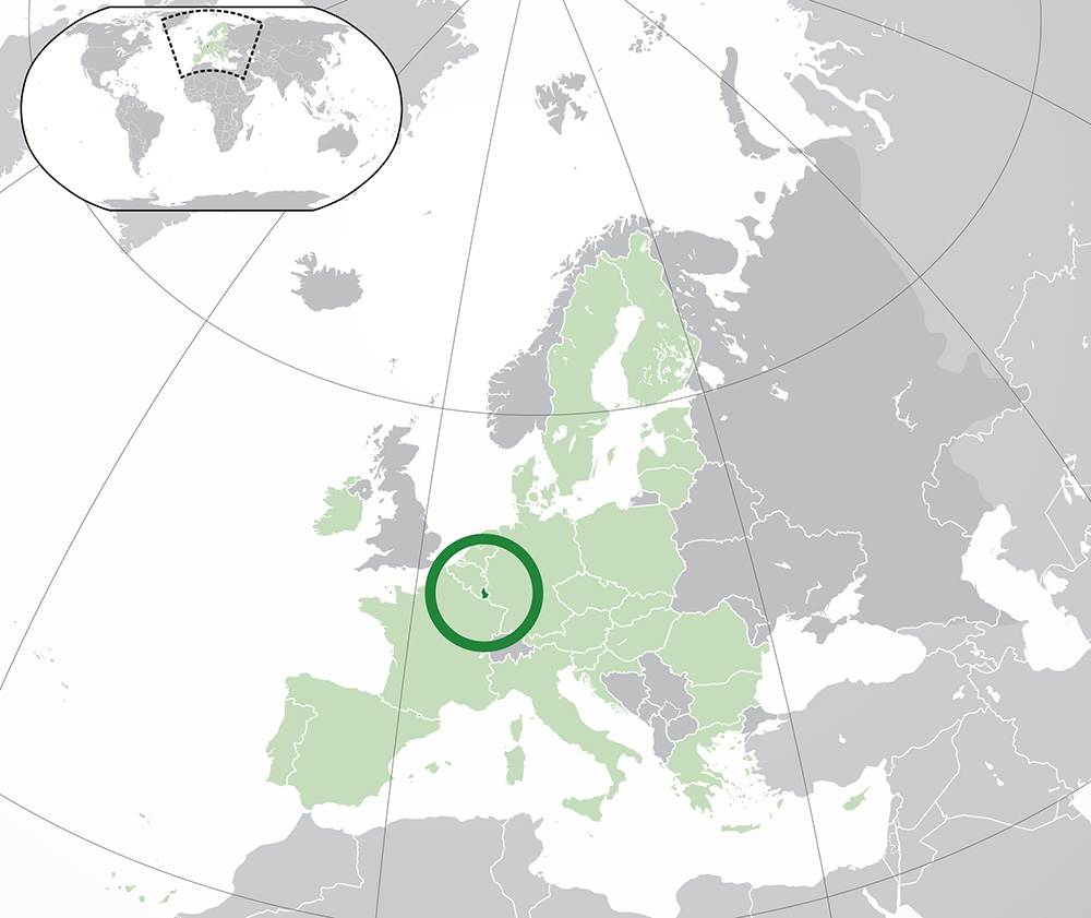 Mappa Lussemburgo Europa