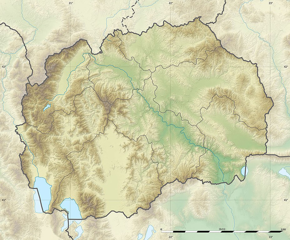 Mappa dei rilievi Macedonia del Nord