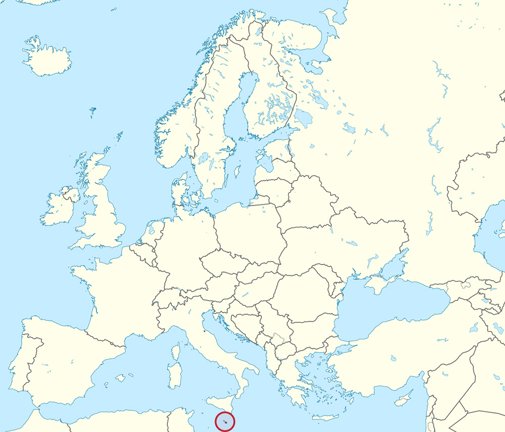 Mappa Malta Europa