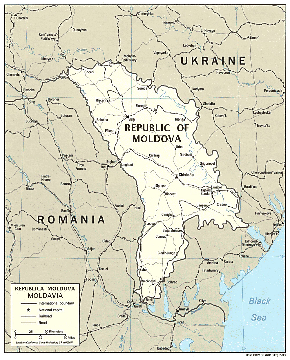 Mappa dettagliata Moldavia