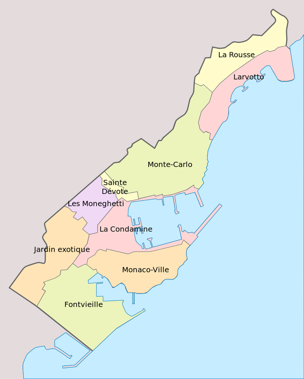 Mappa regioni Monaco