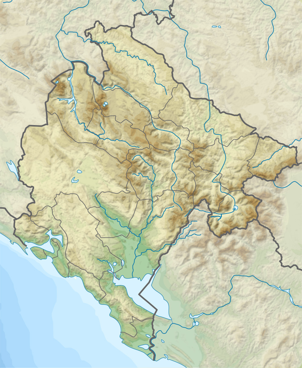 Mappa dei rilievi Montenegro