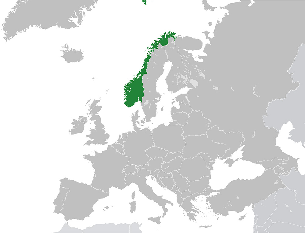 Mappa Norvegia Europa