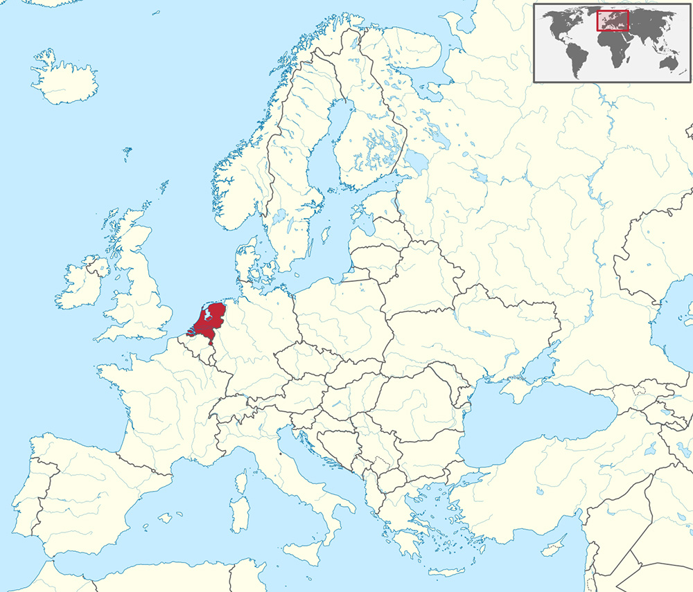 Mappa Paesi Bassi Europa