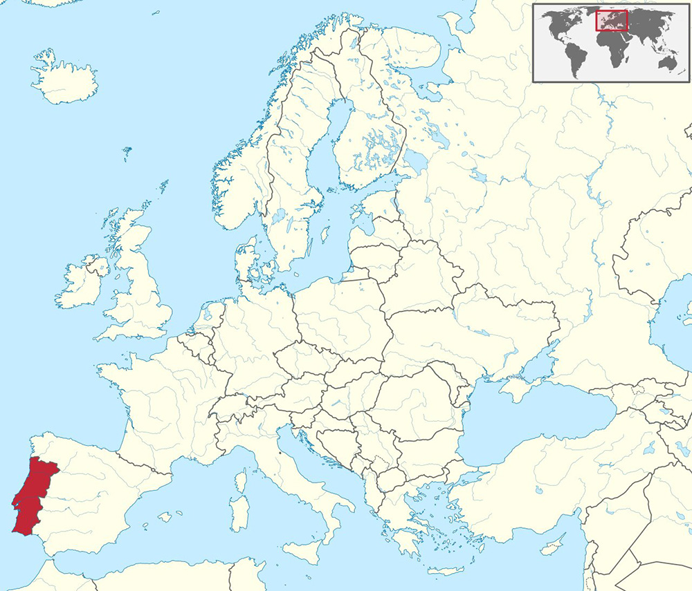 Mappa Portogallo Europa