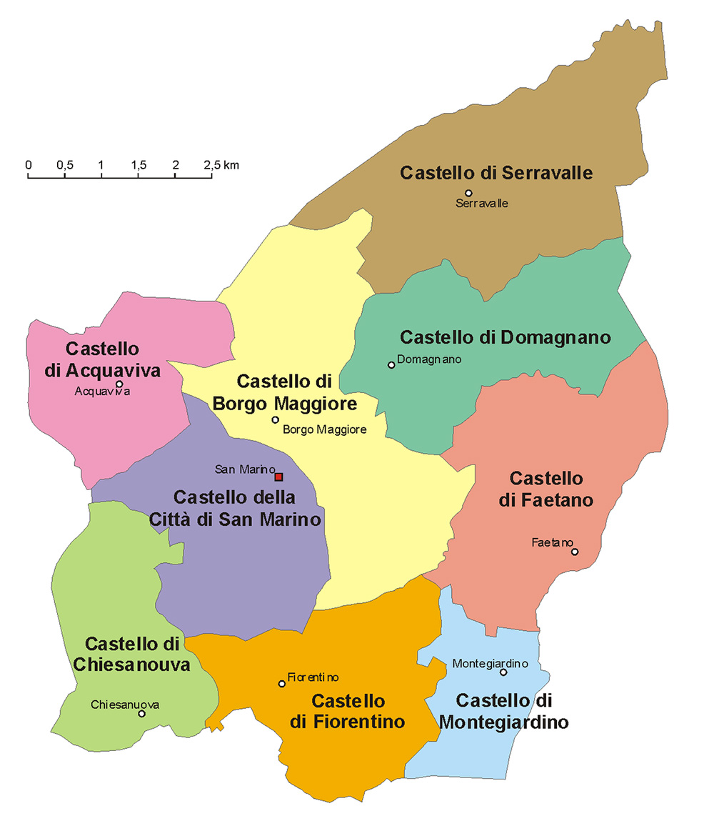 Mappa regioni San Marino