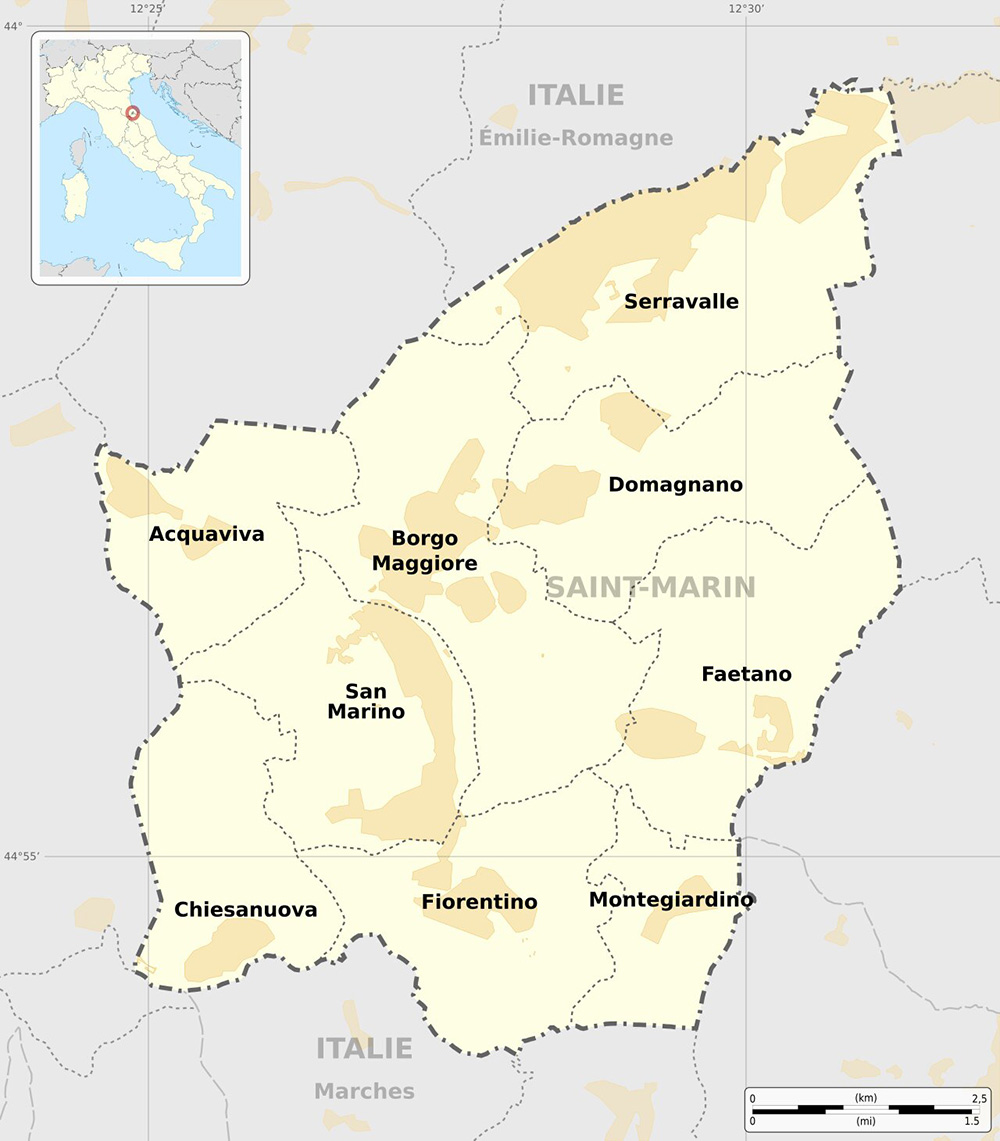 Mappa regioni San Marino