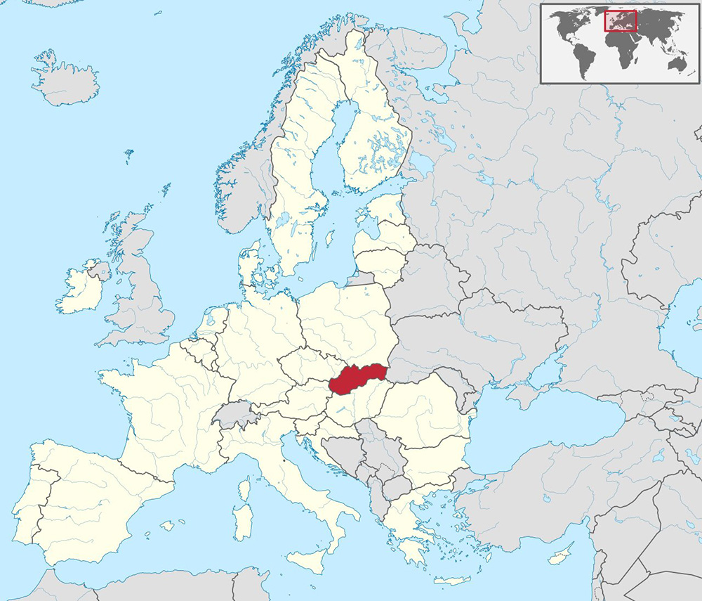Mappa Slovacchia Europa