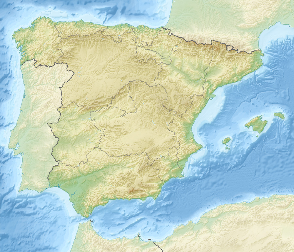 Mappa dei rilievi Spagna