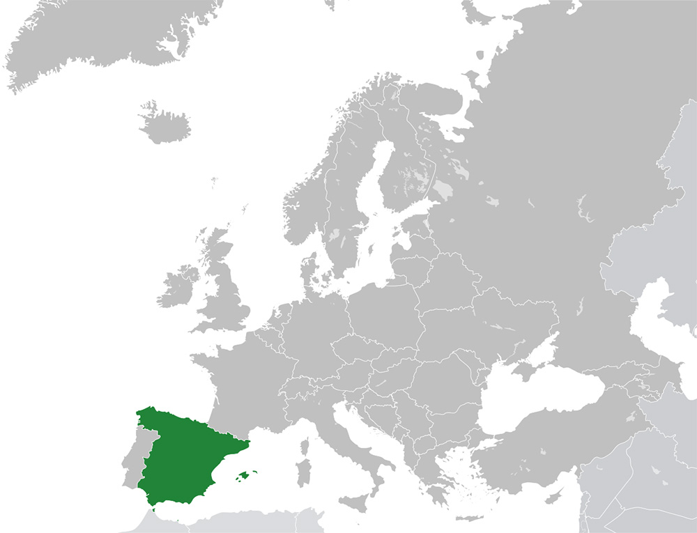 Mappa Spagna Europa