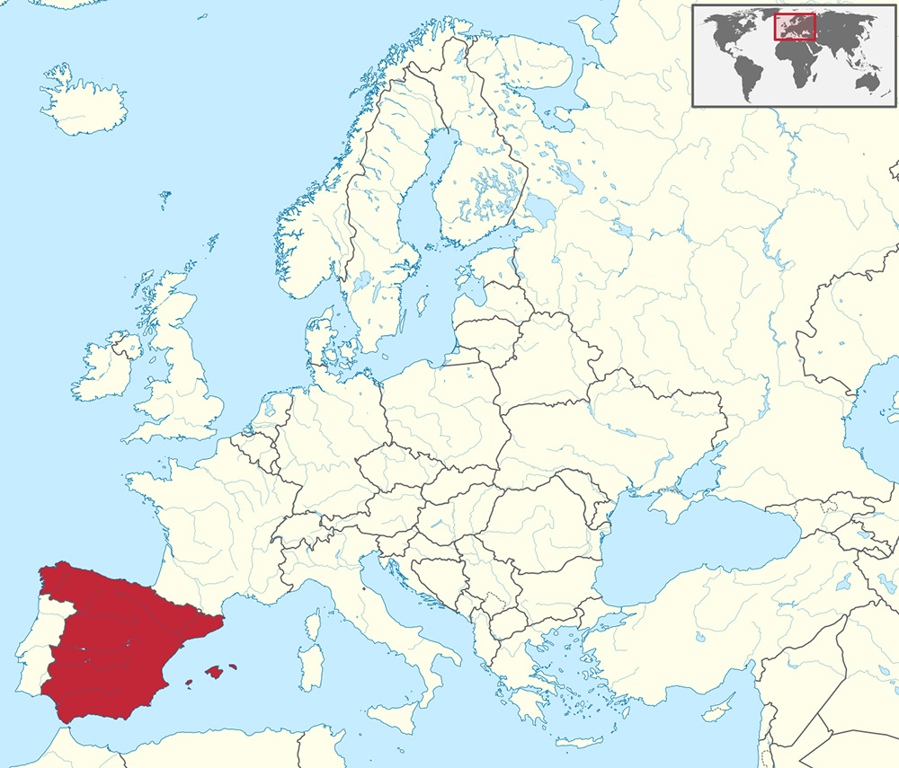 Mappa Spagna Europa
