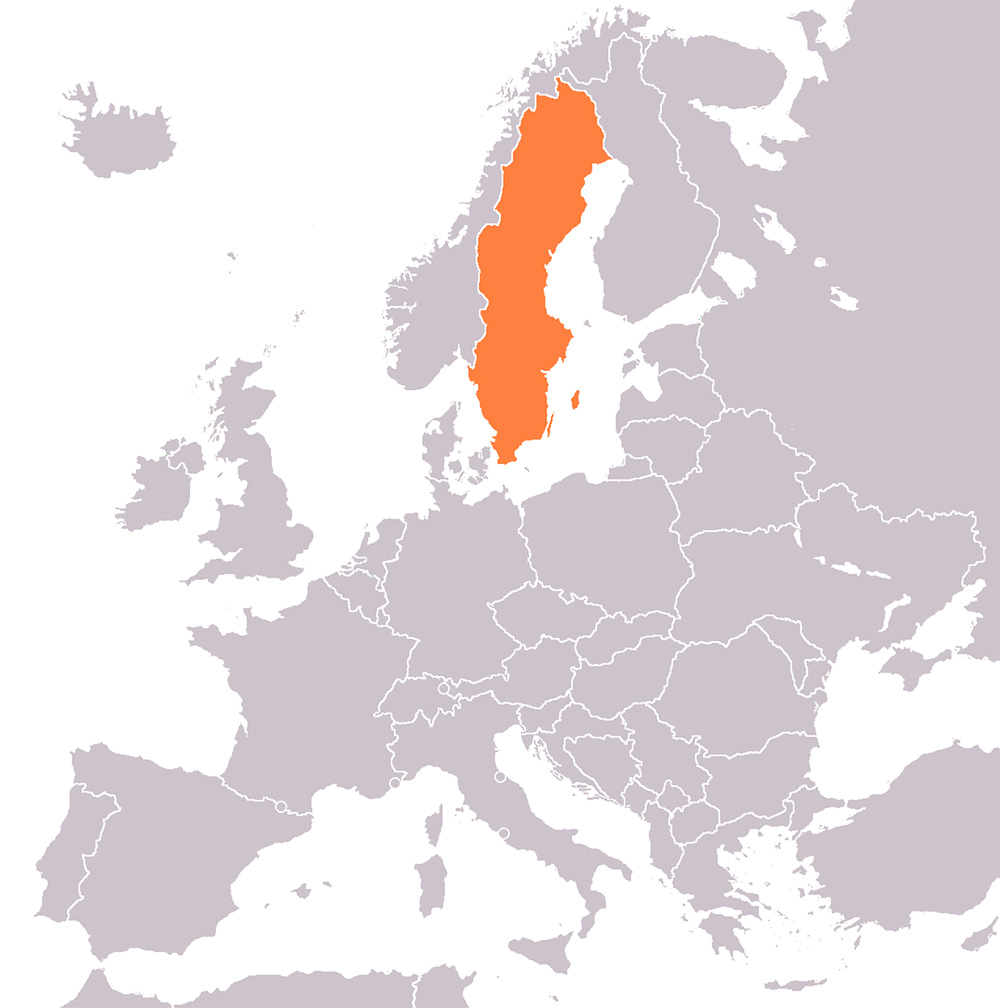 Mappa Svezia Europa