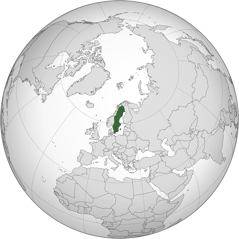 Mappa Svezia Mondo