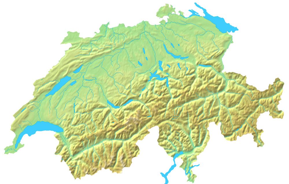 Mappa dei rilievi Svizzera