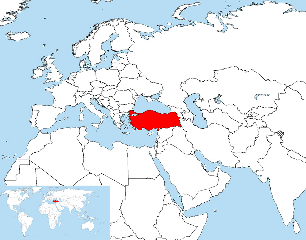 Mappa Turchia Europa