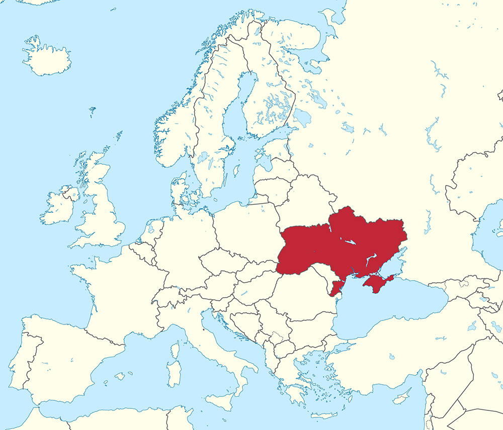 Mappa Ucraina Europa